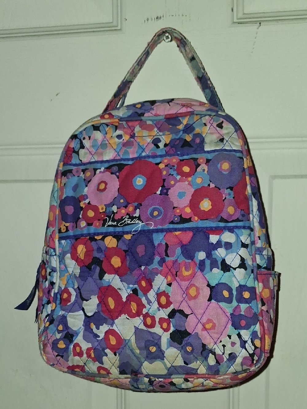 Vera Bradley Purple Pink Floral Quilted Lunchbag